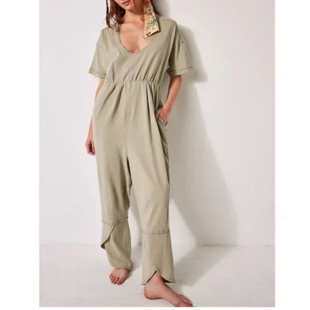 NWT Free People Good Side Romper in Lime Bean size M